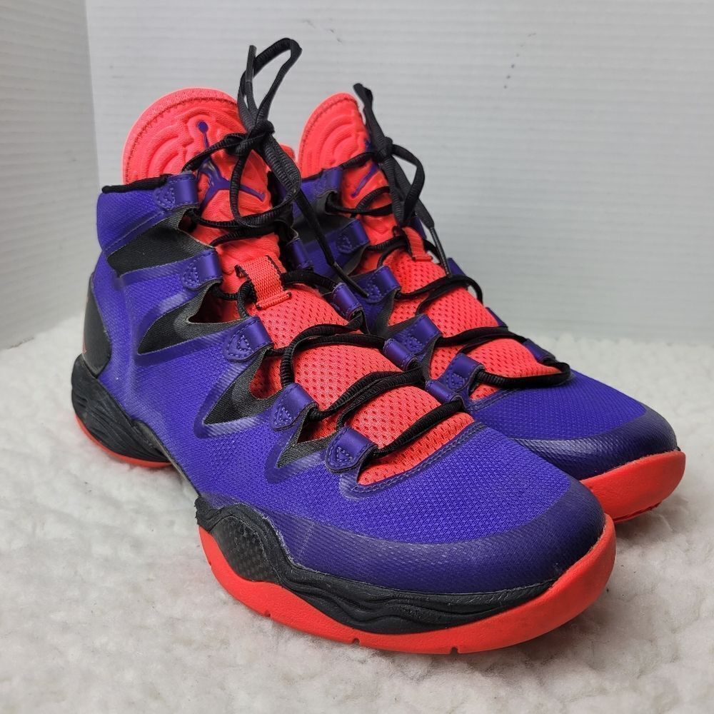 Kids Purple and Red Athletic ShoesNike Air Jordan 28 XXVIII Raptors Mismatched